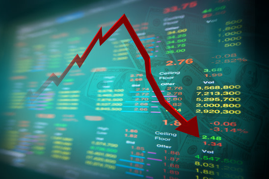 graph showing a falling stock price