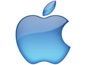Apple logo in blue
