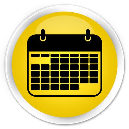 black calendar on yellow background