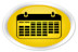 Black calendar icon on yellow