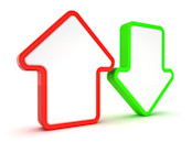 Red arrow up Green arrow down