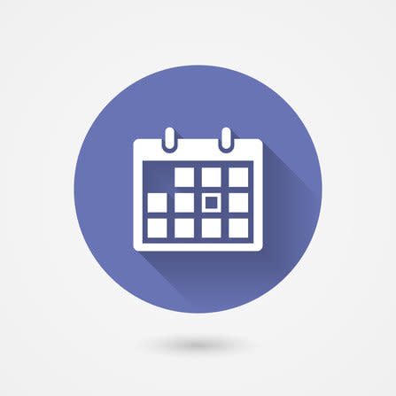 white calendar on purple background