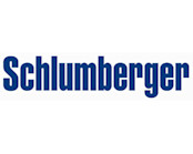 Schlumberger logo in blue and white