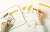 Man analyzing business data.