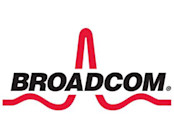 Broadcom logo in black and red