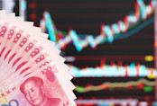 Chinese yaun with stock graphs