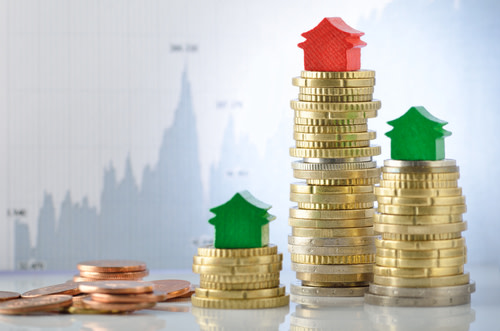 Houses on coins.