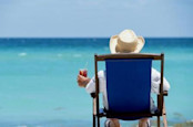 man relaxing on the beach
