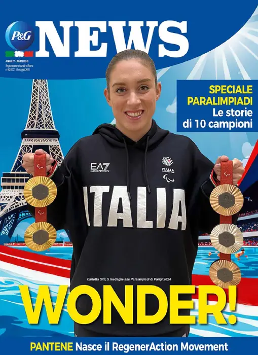 Copertina Magazine Anno 4 numero 3. Titolo "Carlota Gilli, 5 medaglie alle Paralimpiadi di Parigi 2024, WONDER!".