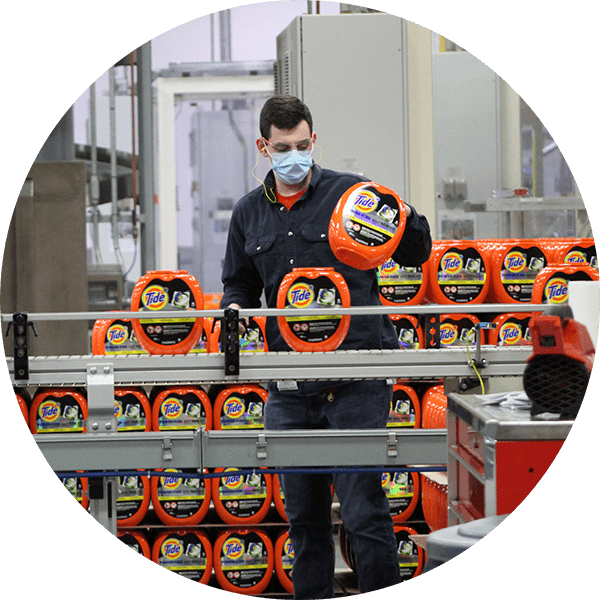 Tide factory worker