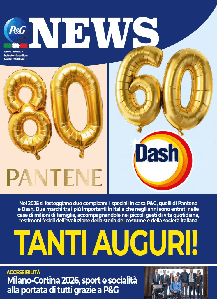La copertina dell'ultimo numero di P&G Italia News