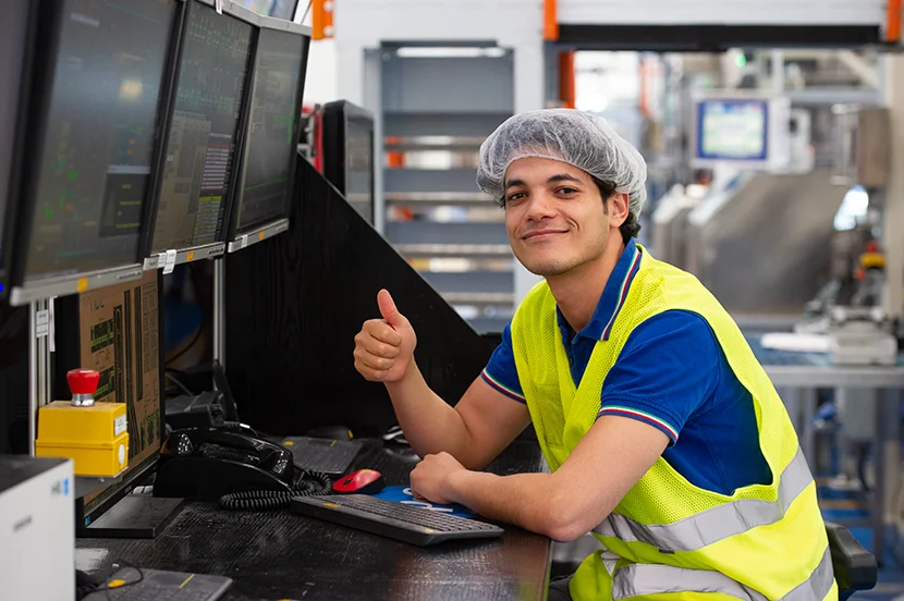 Un dipendente dello stabilimento di Pomezia di P&G che si occupa della supply chain dei prodotti