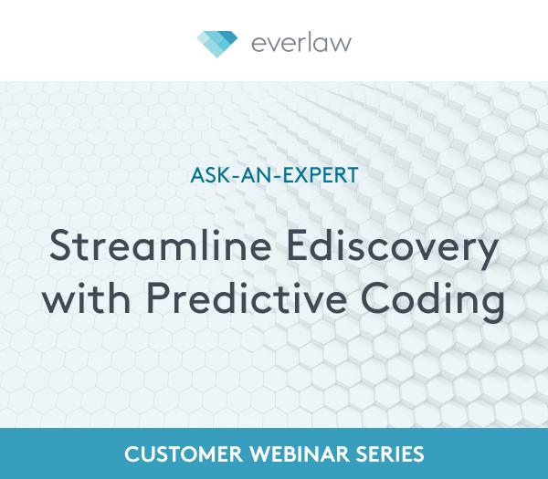 Blog - Streamlining Ediscovery with Predictive Coding webinar card
