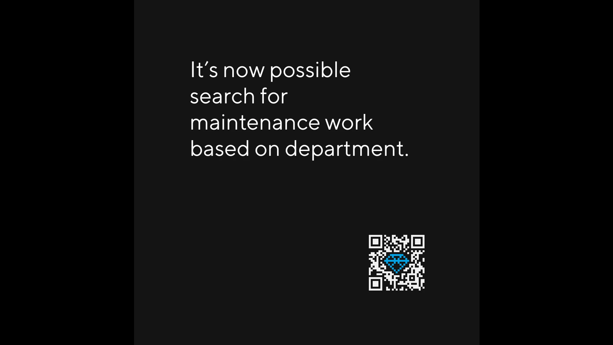 Maintenance work search based on department
