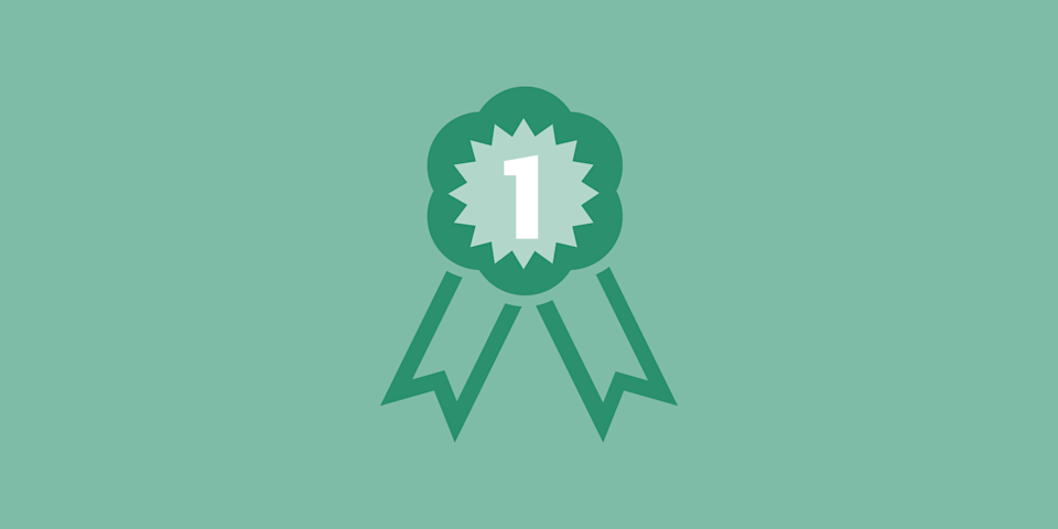 number one prize badge
