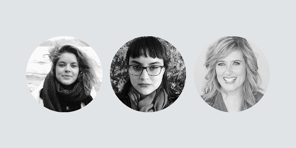 three portrait thumbnails of rebecca meaghan savana