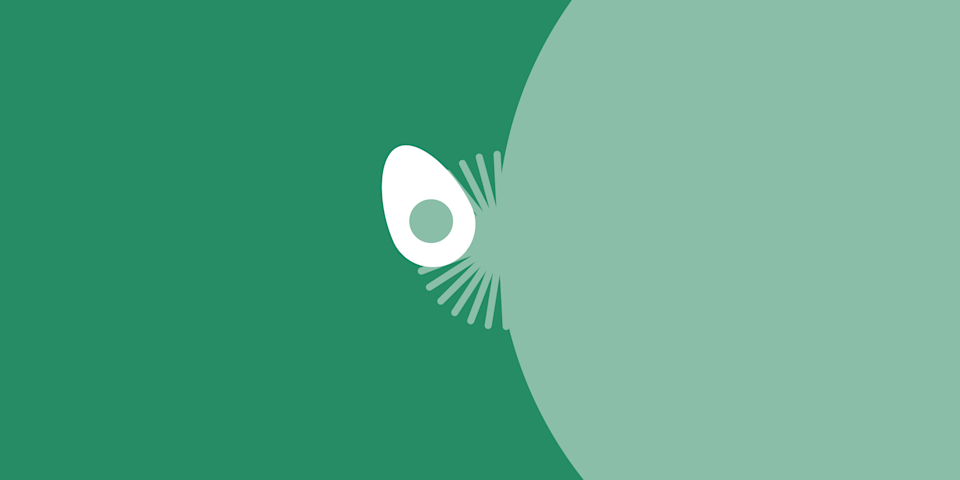 Ilustração do óvulo humano durante a ovulação, sobre fundo verde