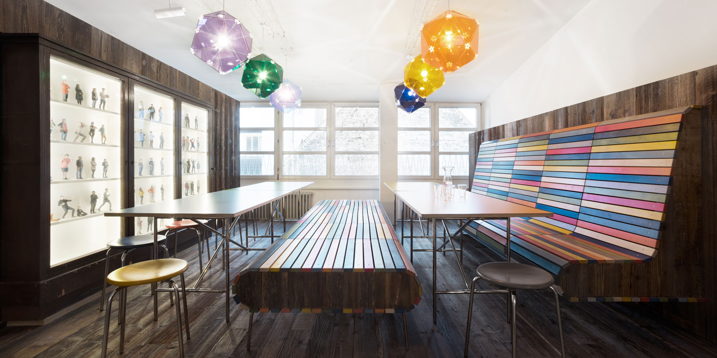 A photo of the cafeteria in the Clue office