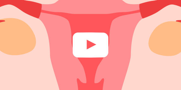 子宫插图与YouTube标志覆盖