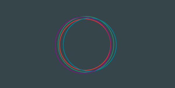 在暗淡的灰色背景上4个彩色循环的插图