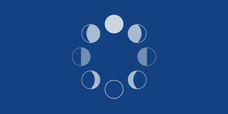 showing the development and progression of the moons phases