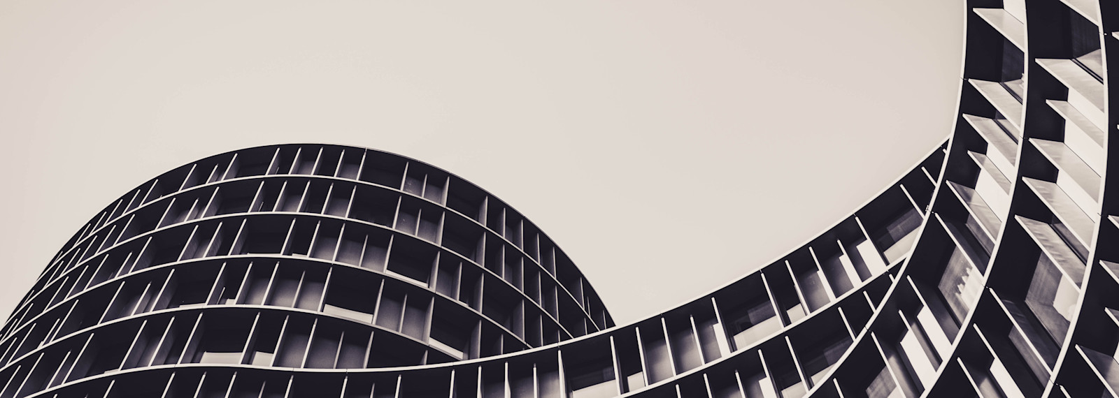 Image looking up towards the top of a circular building