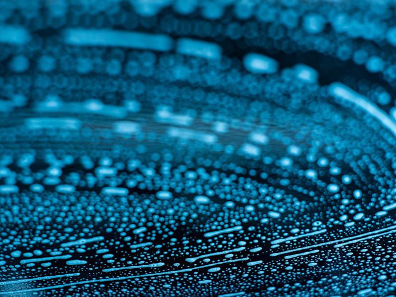 Close up of a circular transparent swirl