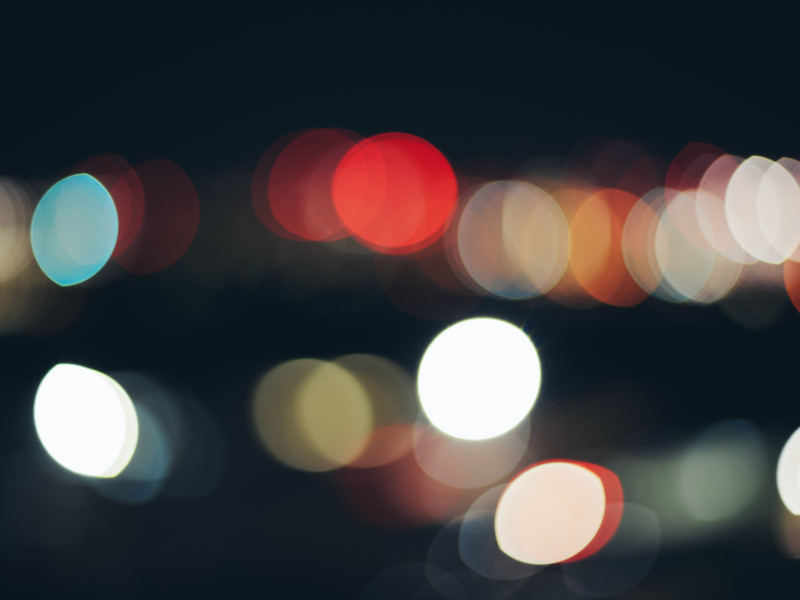 Abstract image of a blurred image of circular light sources