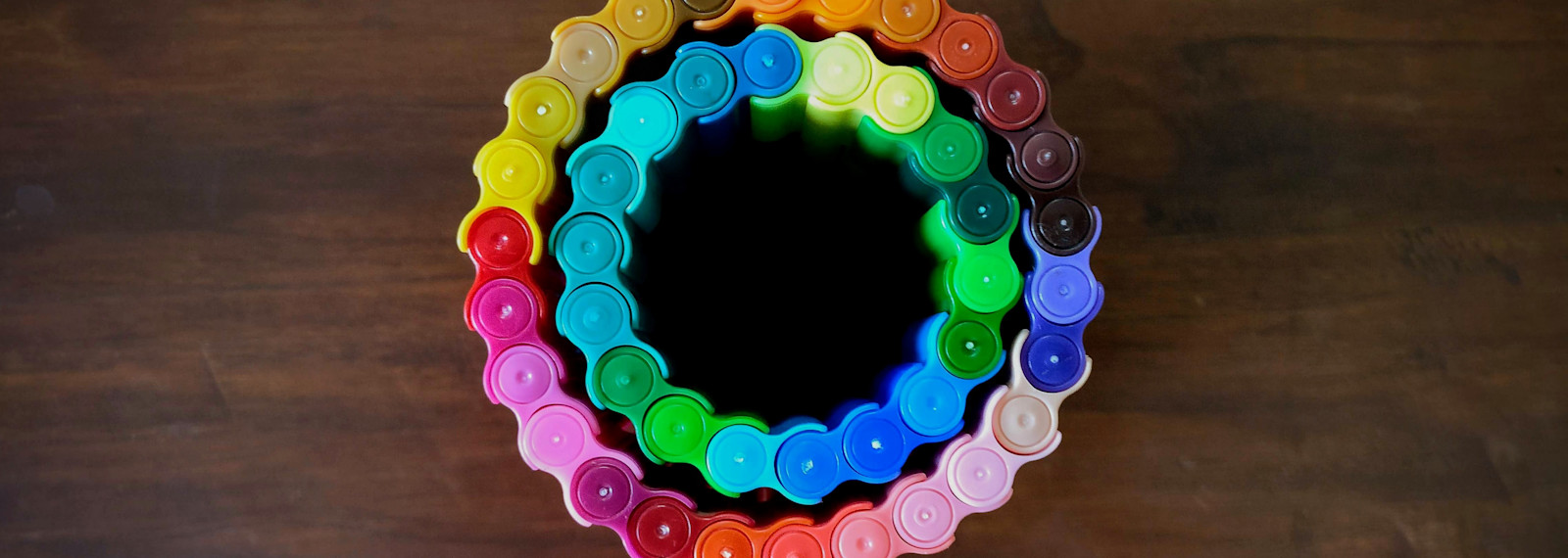 Image of colourful bike chain