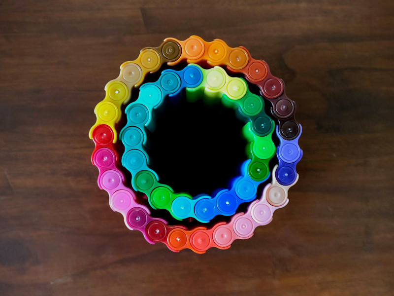 Image of colourful bike chain