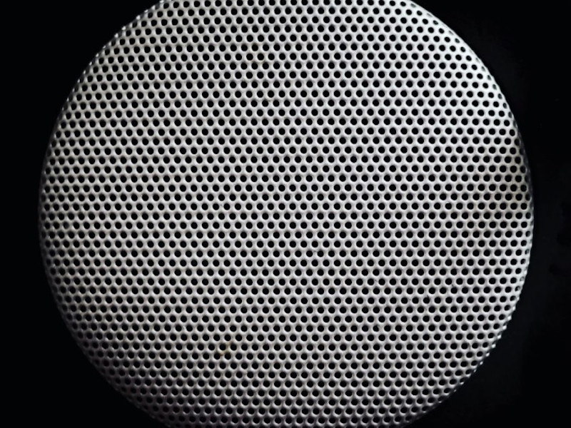 Close up of circular object with perforations