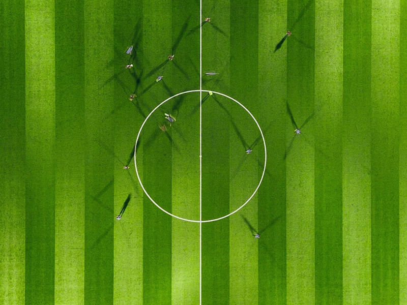 Image showing the center circle on a football pitch