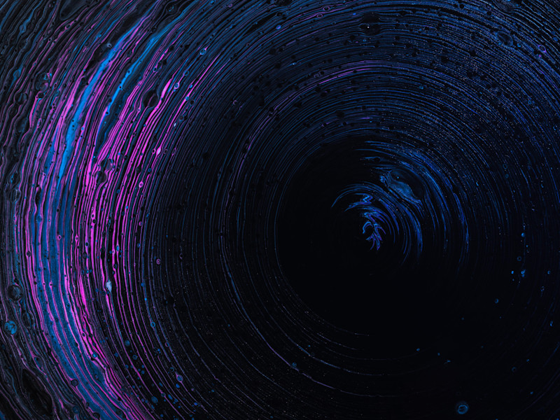 illuminated concentric circles in back space