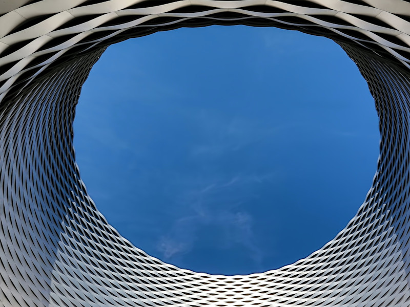 futuristic circular architectural structure