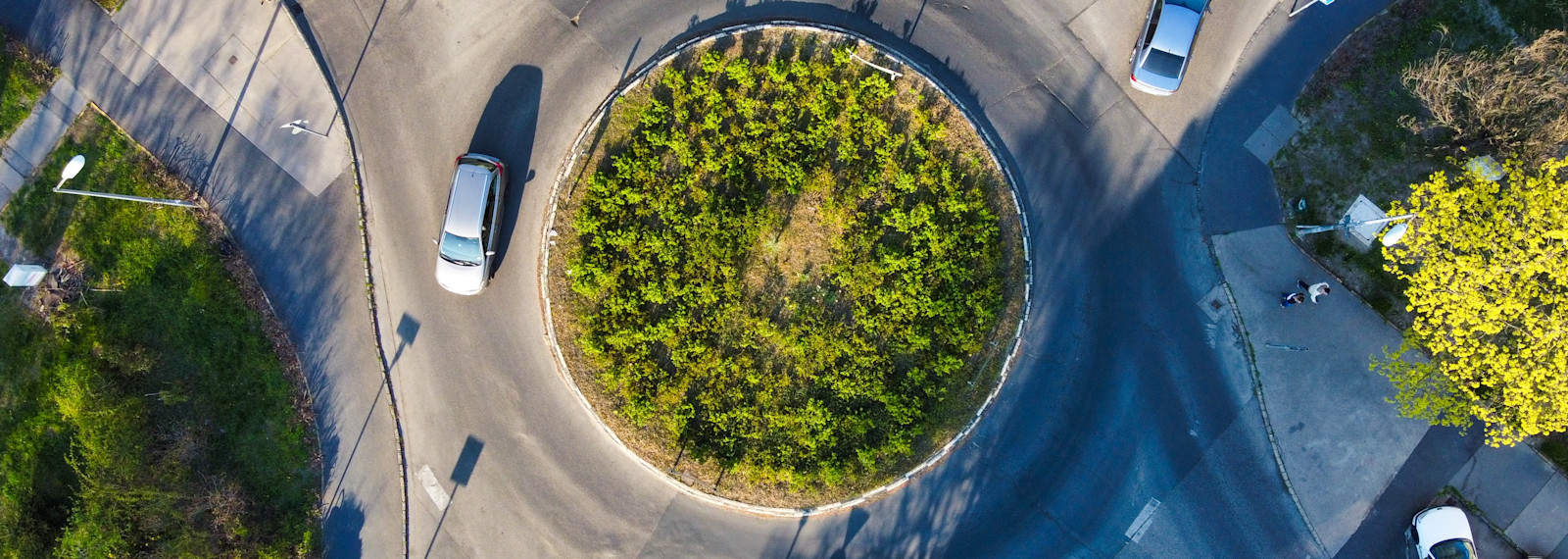 Image of an aerial view of a roundabout