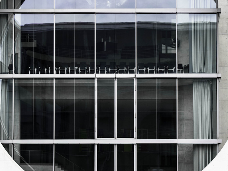 Image of a large circular window on a building