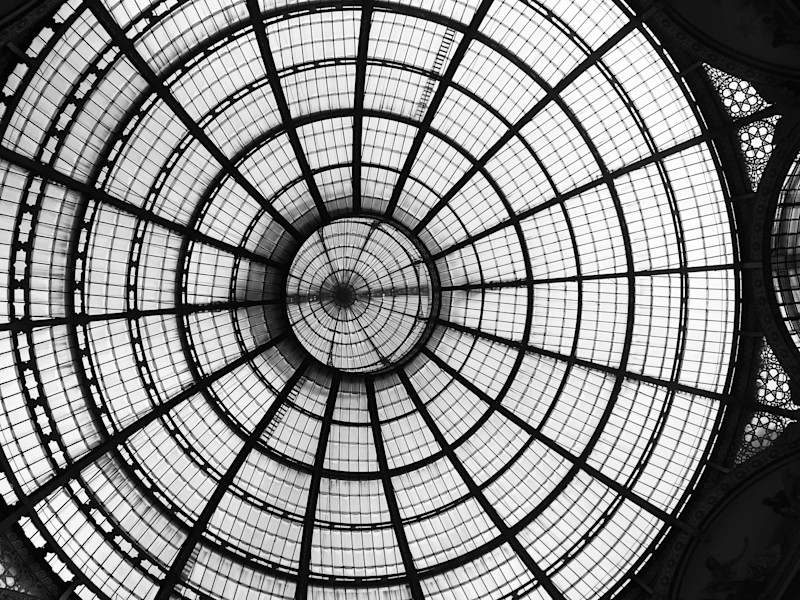 Image looking up to circular roof light