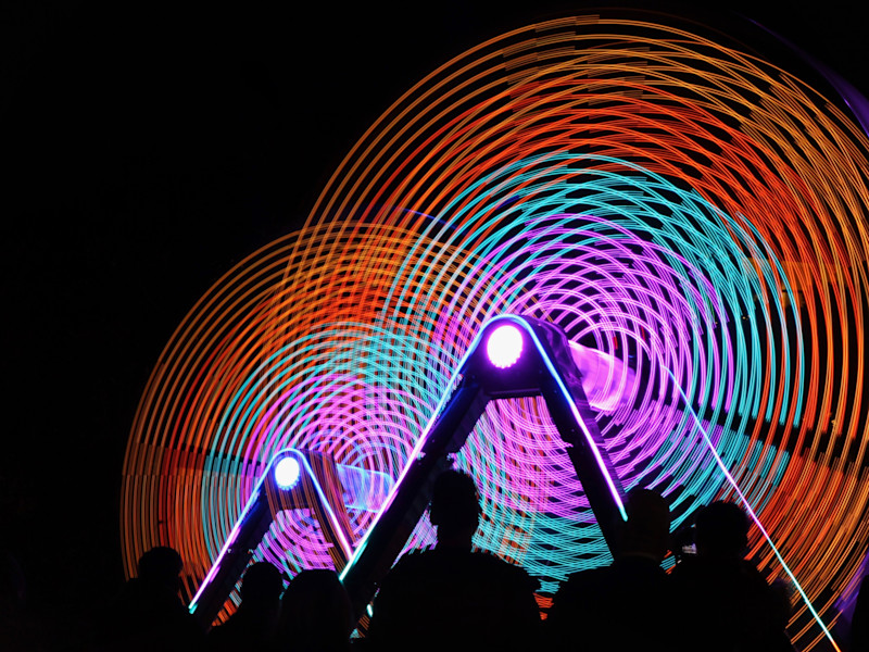 Image of circular neon lights