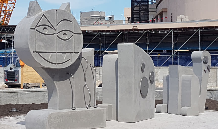 the cat - miami Fertiggestellte Betonkatze in Miami
