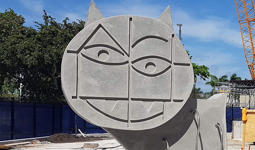 gesicht-betonkatze Ausschnitt Kopf der Betonkatze