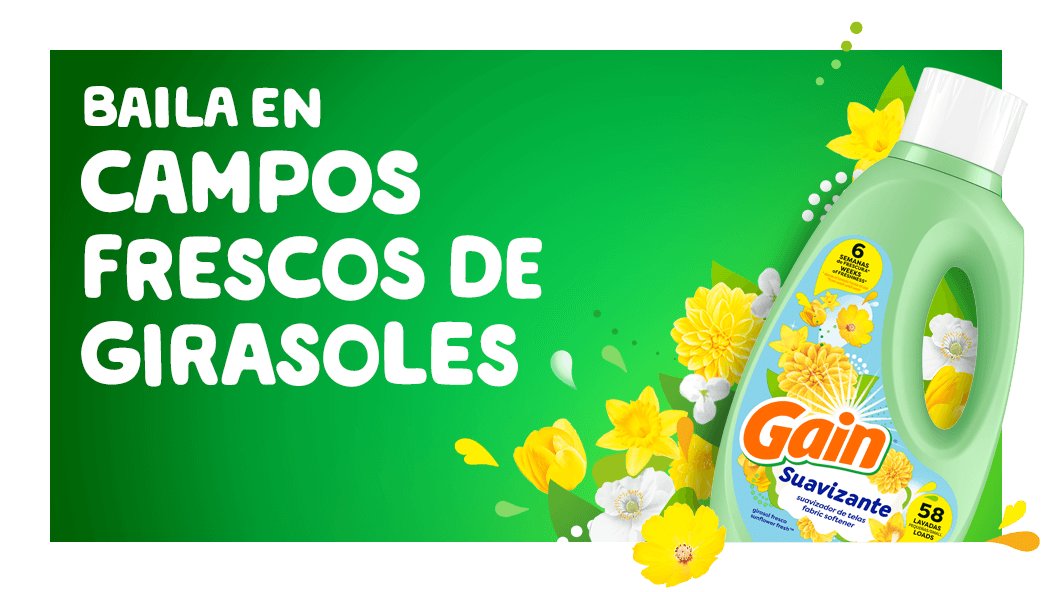 Experiencia olfativa del suavizantes de ropa Gain Sunflower Fresh