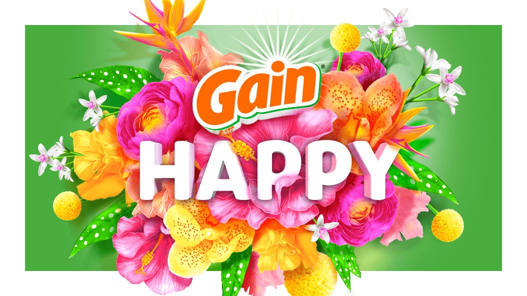Visual de la experiencia del aroma Gain Happy
