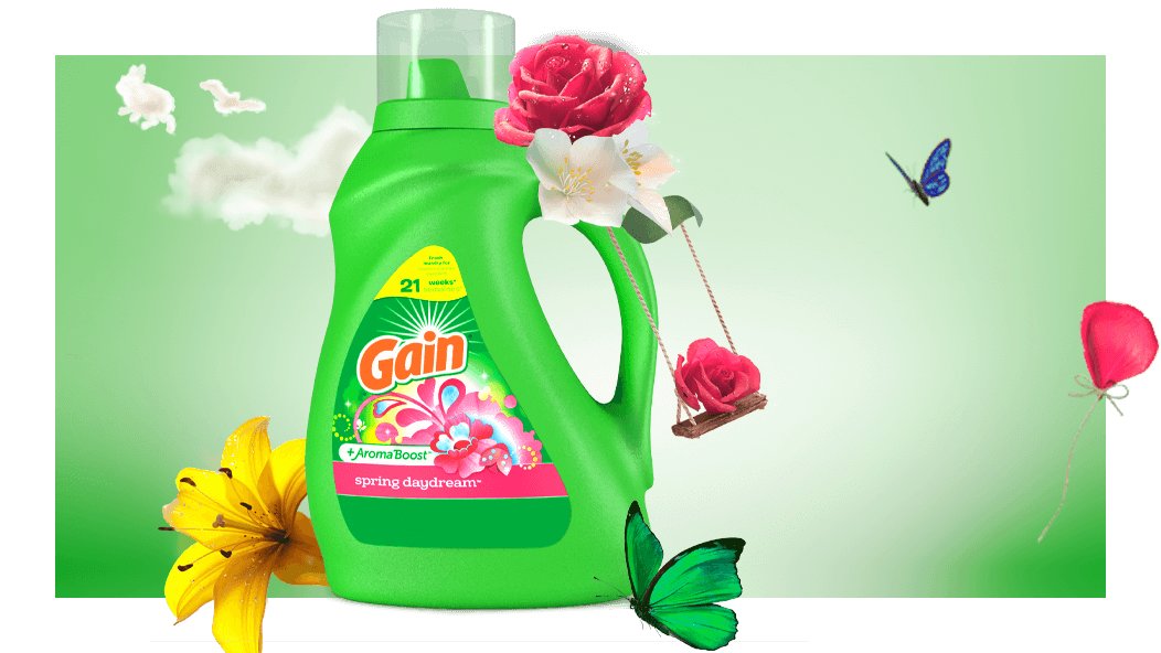 Botella de detergente líquido para ropa Gain Spring Daydream