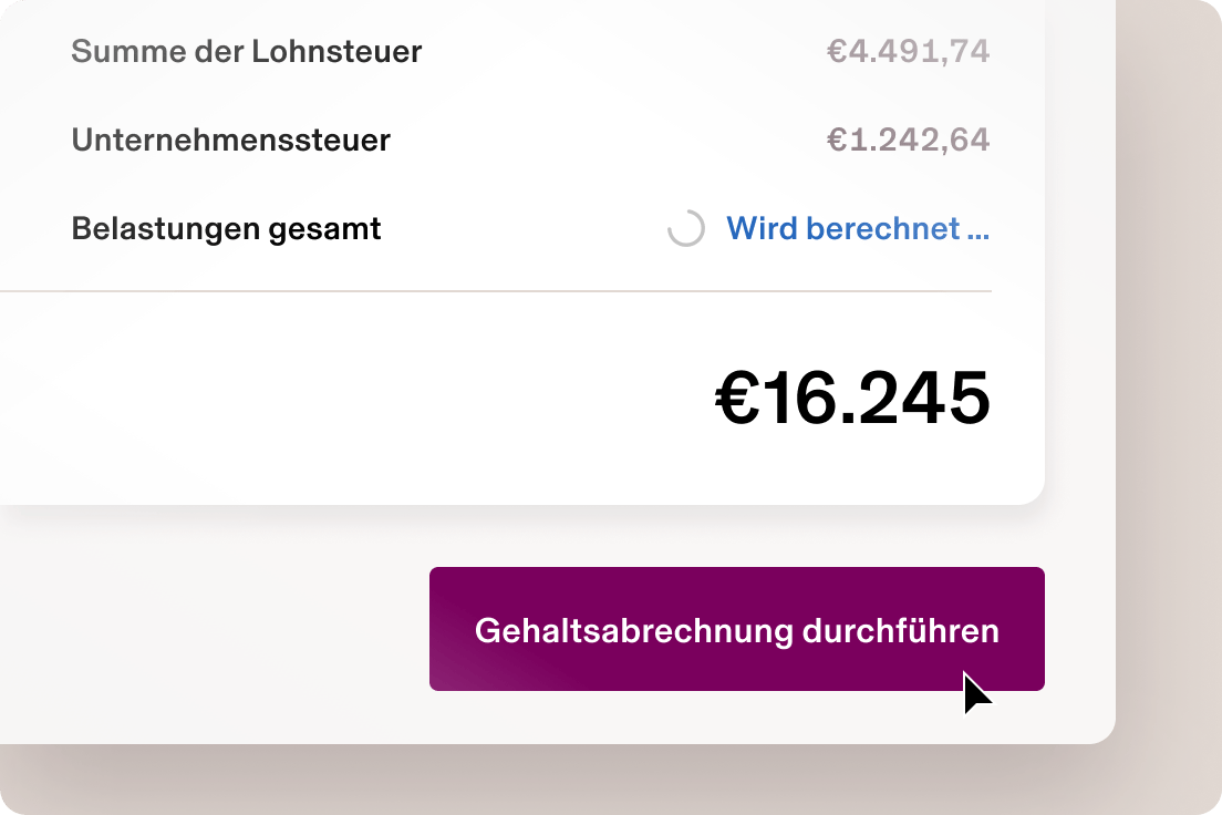 Beispiel eines Bildschirms in Rippling, der die Entgelddetails eines Mitarbeiters zusammen mit der Schaltfläche für Lohnauszahlung zeigt.