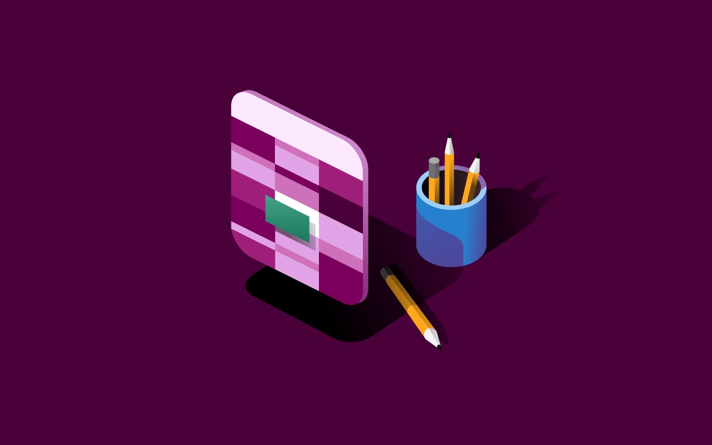 A calendar with a cup holder next to it.