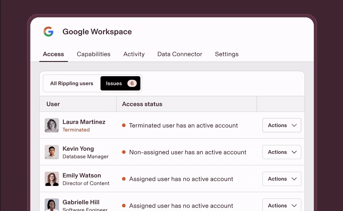Preview of Rippling's access assignments interface.