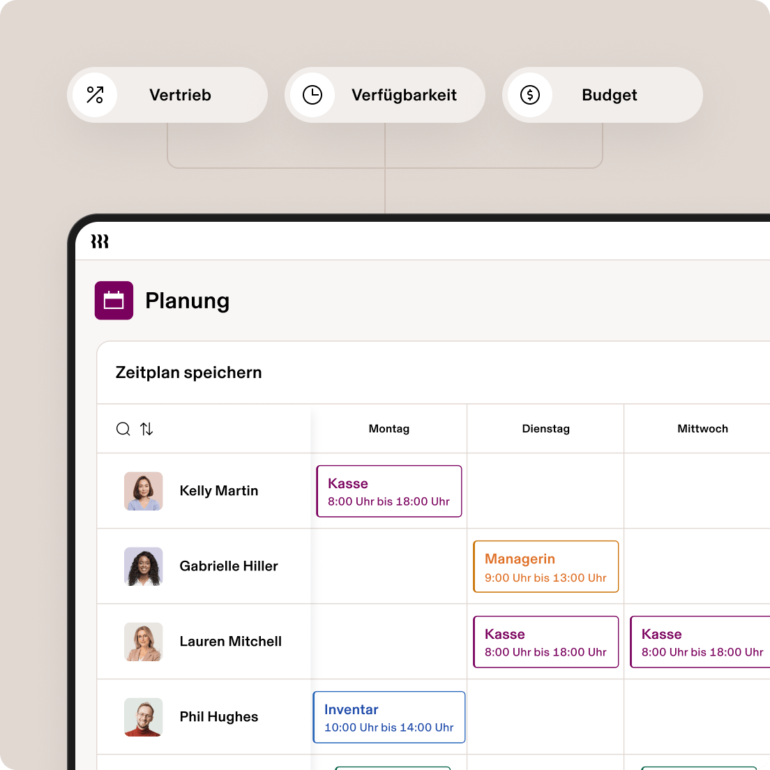 Planung – Zeitplan speichern