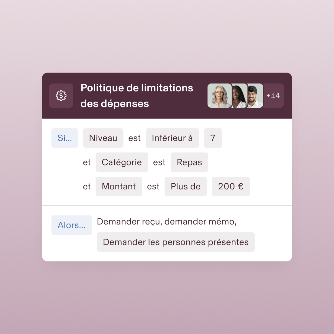 Workflow de politiques : création de politiques – Finances – Politique de plafond de dépenses enUS