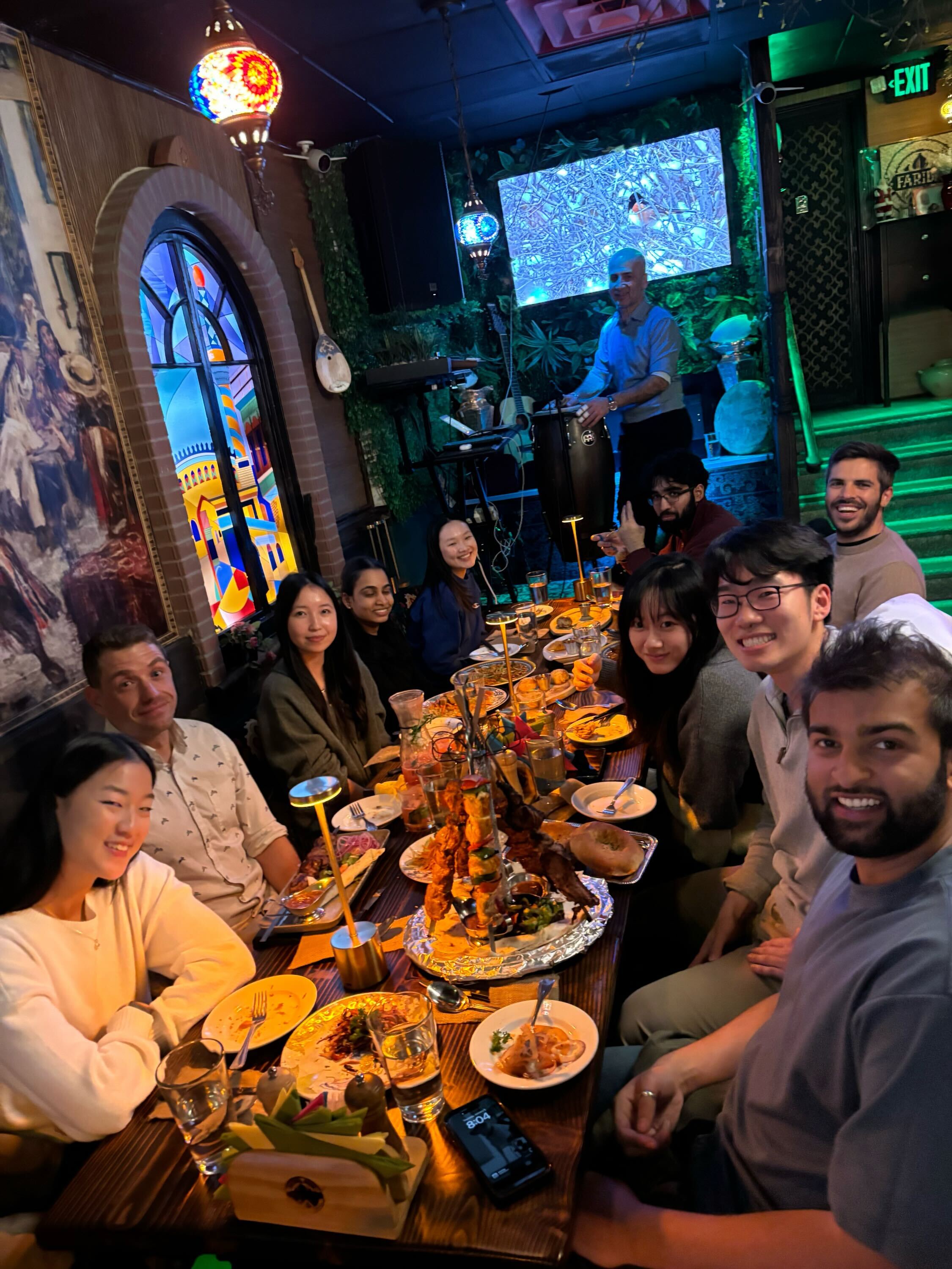 Rebecca Wang group photo at dinner.