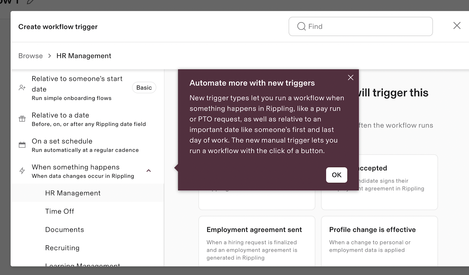 Rippling Product Screenshot Automate More With New Triggers